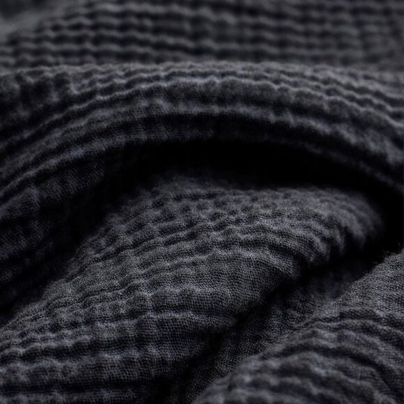 Pokoloco Muslin Cotton Crinkle Crop Top - Size OS - Distressed Natural Black - Picture 2 of 13